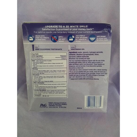 Crest 3D White Brilliance Whitening 2-Step Toothpaste & Gel Kit - Picture 2 of 2